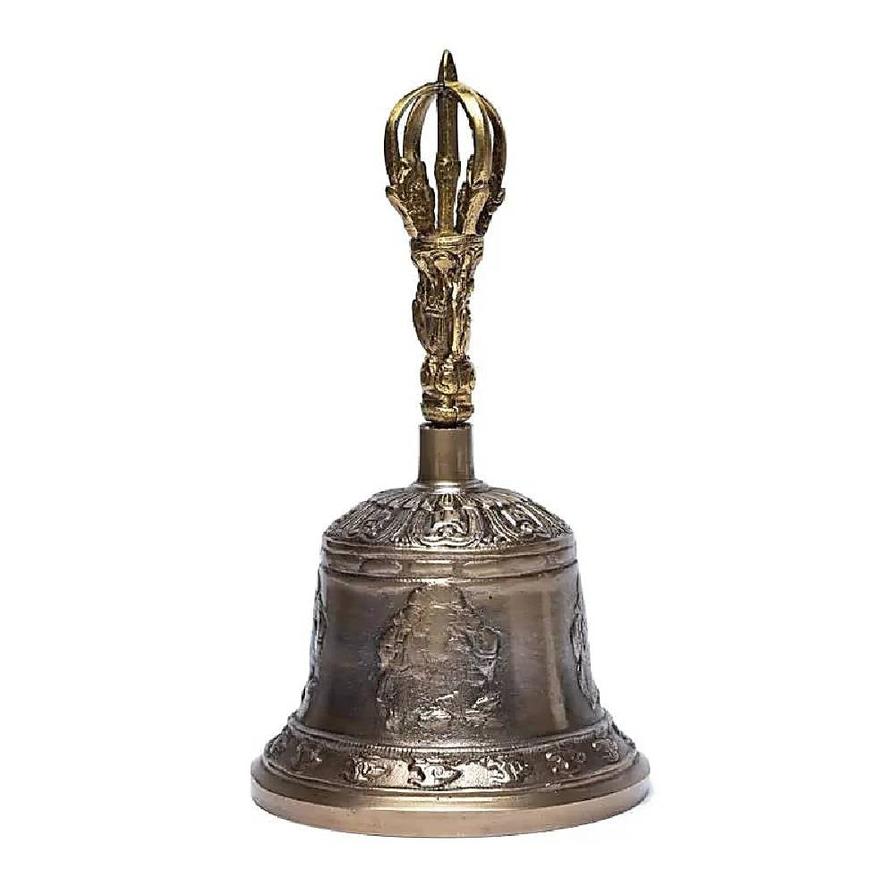 Tibetiešu Zvans Bell with Ganesh and Ohm L