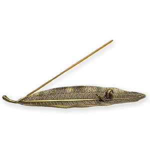 Metāla turētājs smaržkociņiem Leaf with Bronze Color Snail 25cm