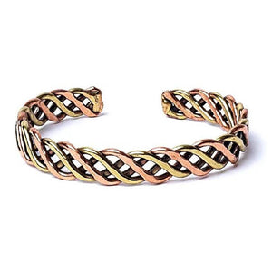 Braided bracelet bronze/gold colour 10mm