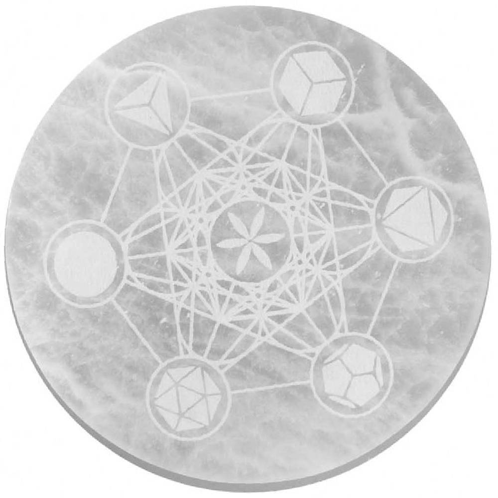 Akmens Selenīts / Selenite Circle Base Metatron Ø18cm