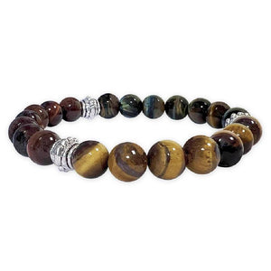 Rokassprādze MIX Tīģeracs, Vanagacs un Buļļa Acs Dienvidāfrika / Tiger Eye, Red Tiger Eye & Grey Tiger Eye A 8mm