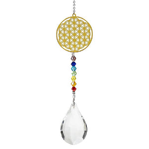 Saules Ķērājs Crystal Drop & Flower of Life 30cm