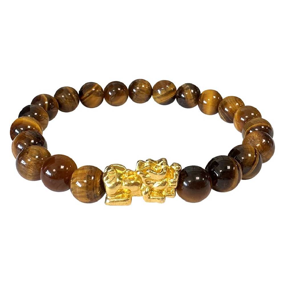 Rokassprādze Tīģeracs Dienvidāfrika / Tiger Eye & Pixiu Gold A 8mm