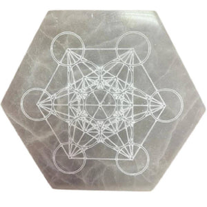 Akmens Selenīts / Selenite Hexagonal Base Metatron Ø17cm