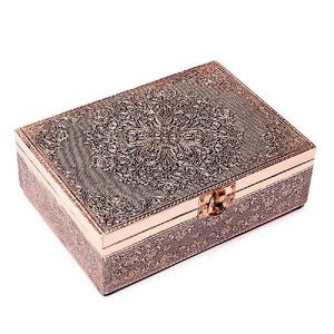 Tarot box mandala copper plated aluminum 18x12.5x6cm