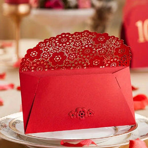 Tradicionālā Ķīniešu Sarkanā Aploksne Chinese Lucky Red Envelope Flowers