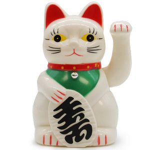 Laimes un Naudas Kaķis Maneki-Neko - Tradicionālais japāņu talismans White Money Cat