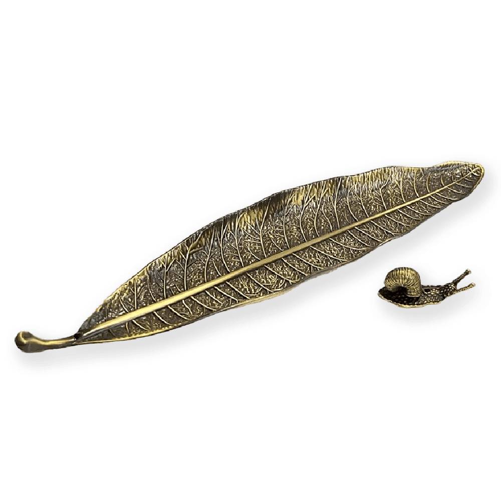 Metāla turētājs smaržkociņiem Leaf with Bronze Color Snail 25cm