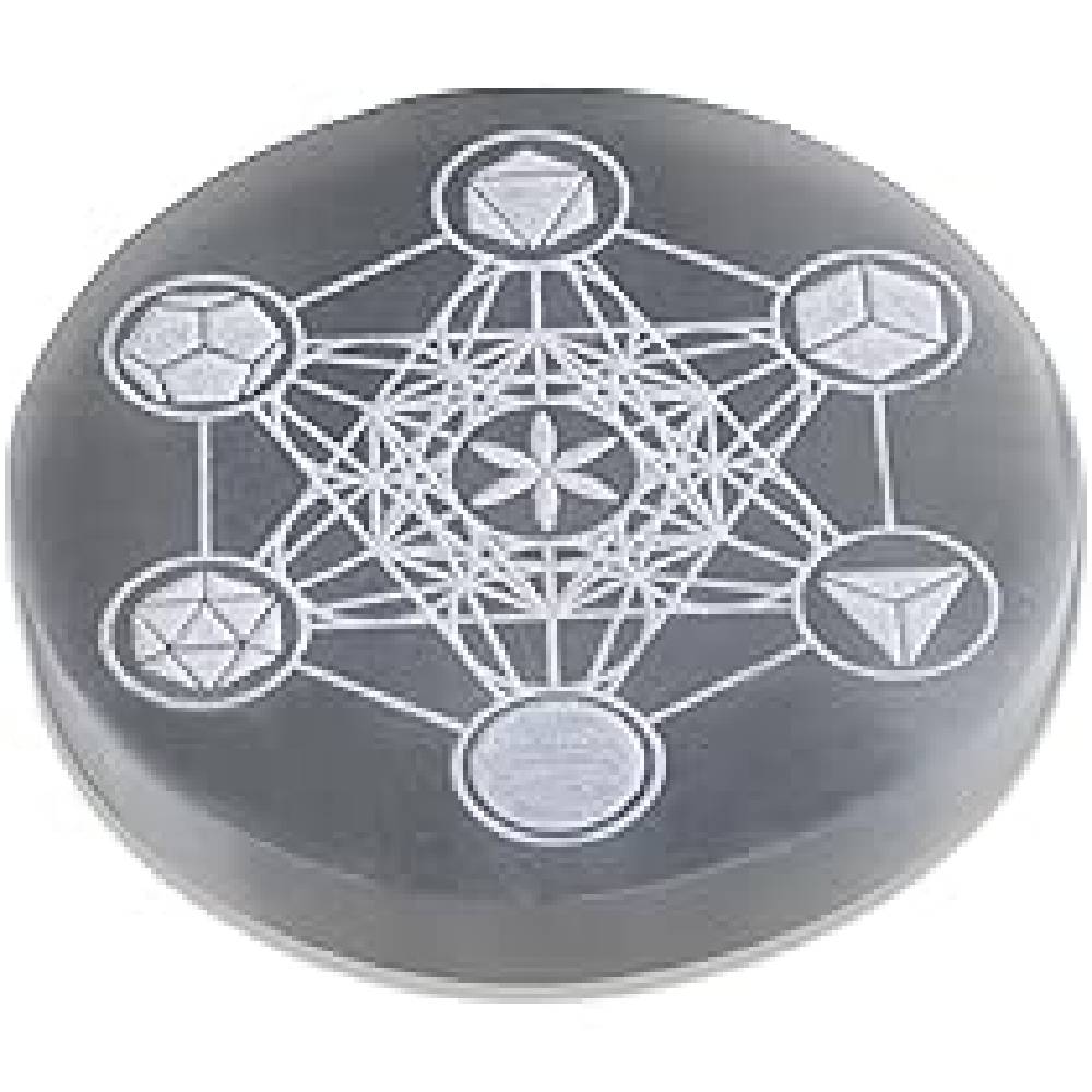 Akmens Selenīts / Selenite Circle Base Metatron Ø18cm