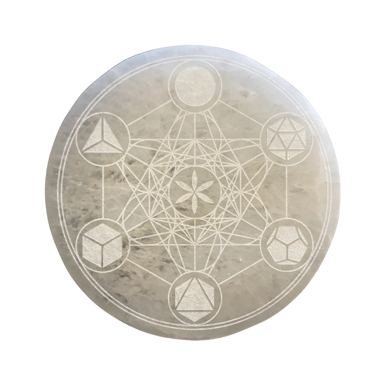 Akmens Selenīts / Selenite Circle Base Metatron Ø18cm