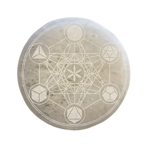 Akmens Selenīts / Selenite Circle Base Metatron Ø18cm