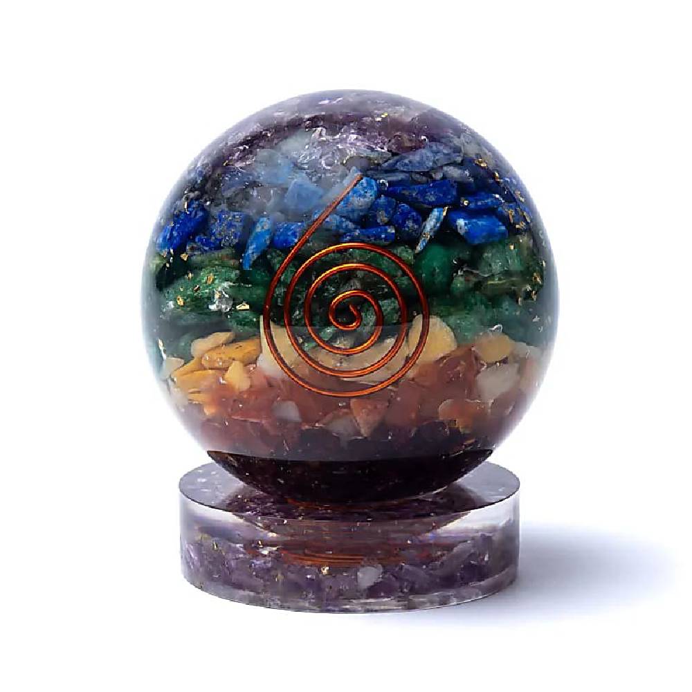 Statīvs Akmeņiem Orgonīts un Ametīsts / Orgonite & Amethyst Sphere 50mm