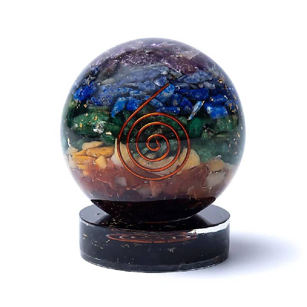 Statīvs Akmeņiem Orgonīts un Turmalīns / Orgonite & Tourmaline Sphere 50mm