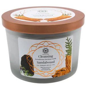 Svece ar dabīgiem akmeņiem Cleansing Aromatherapy Gemstone Candle Sandalwood 265g