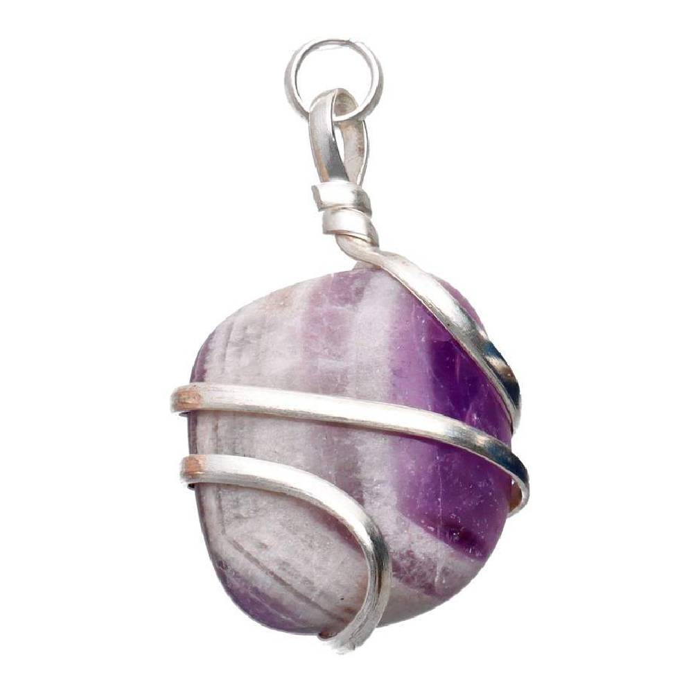 Kulons Ametists / Amethyst Pendant with Spiral in Silver Plating