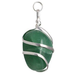 Ielādēt attēlu galerijas skatītājā, Kulons Aventurīns / Zaļais Aventurīns / Green Aventurine Pendant with Silver Plated Spiral
