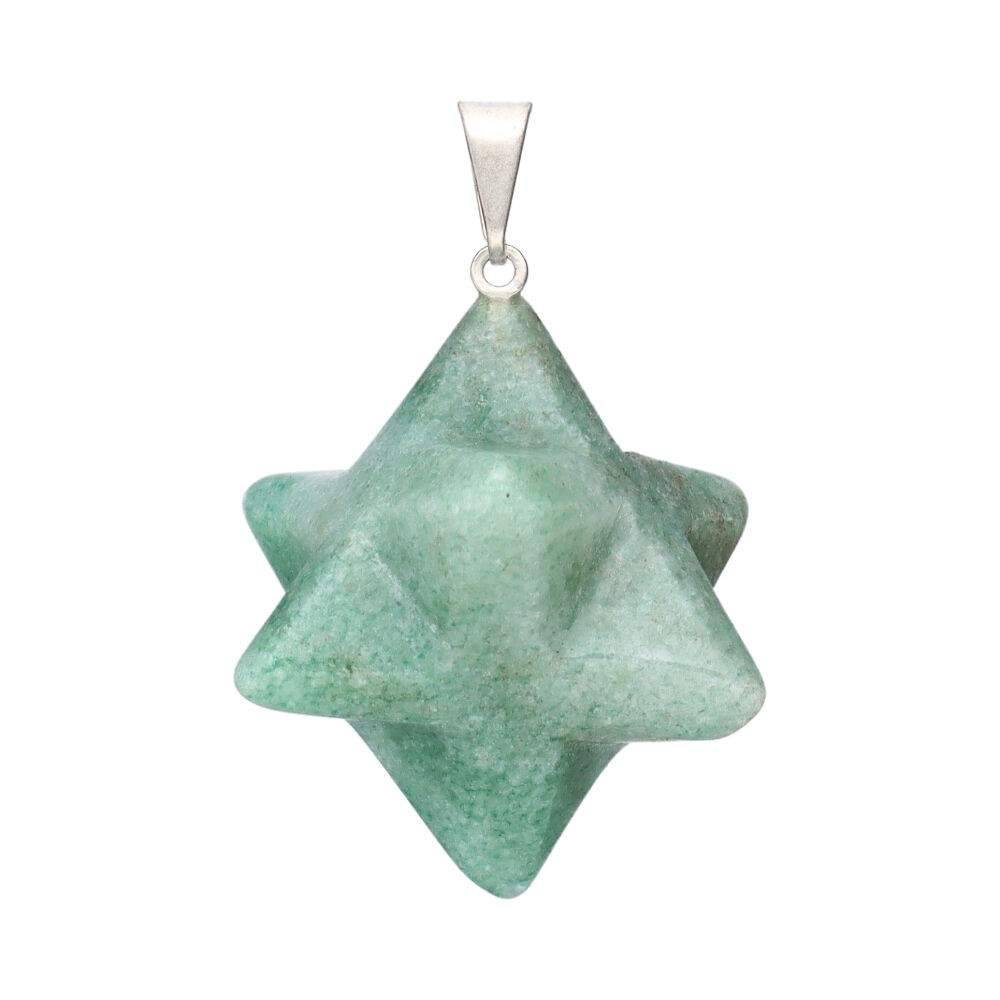 Kulons Merkaba Kvarcs / Zaļais Kvarcs / Green Quartz Pendant