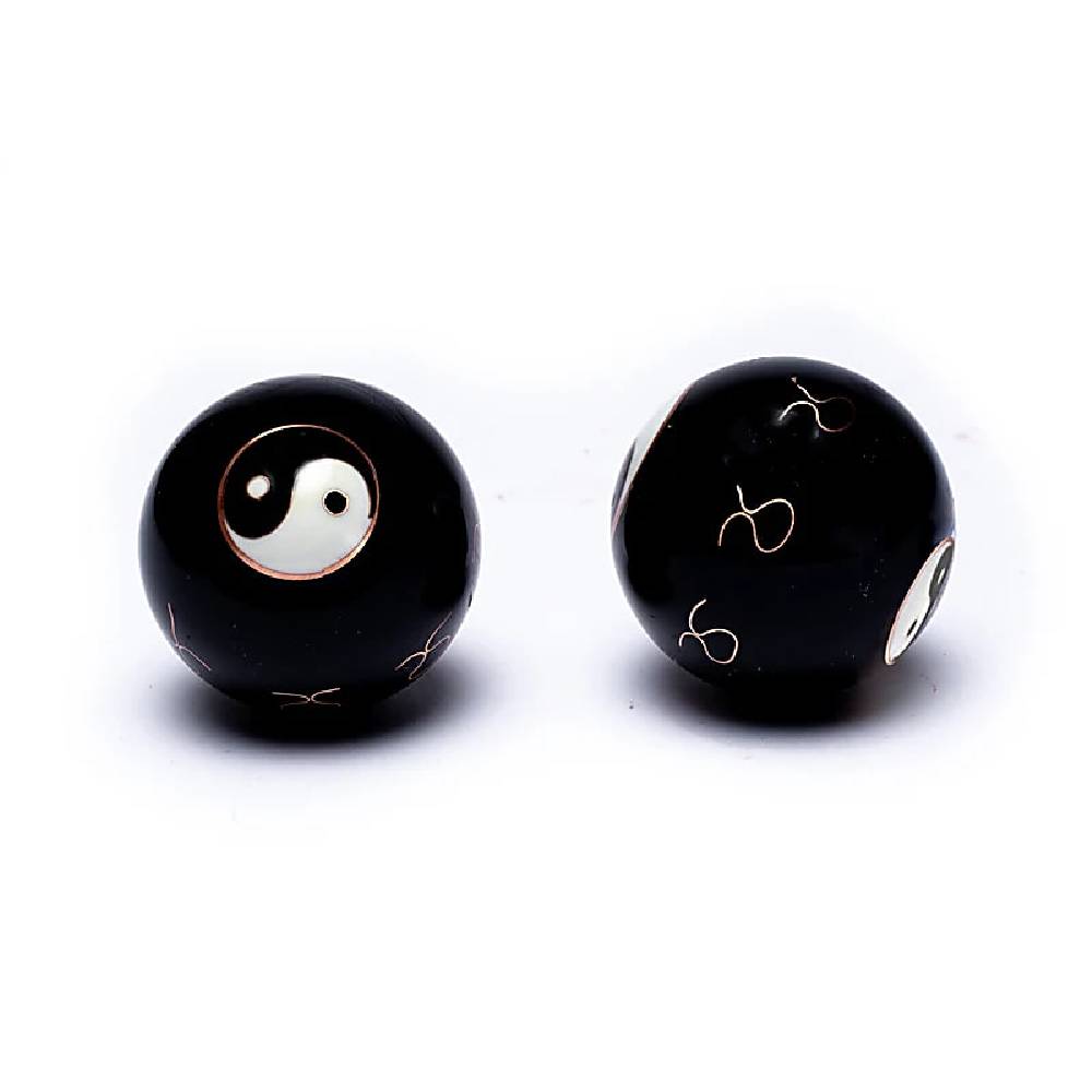 Ķīniešu Veselības Bumbiņas Yin Yang Black Ø3.5cm