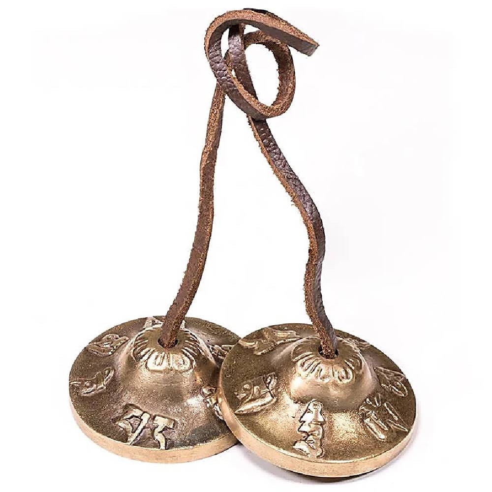 Tingša / Karatalas / Cimboļi / Tingsha Meditation Cymbals Om Mani Padme Hum 210gr, 6cm