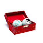 Load image into Gallery viewer, Health Balls Yin Yang white/green marbled Ø4cm
