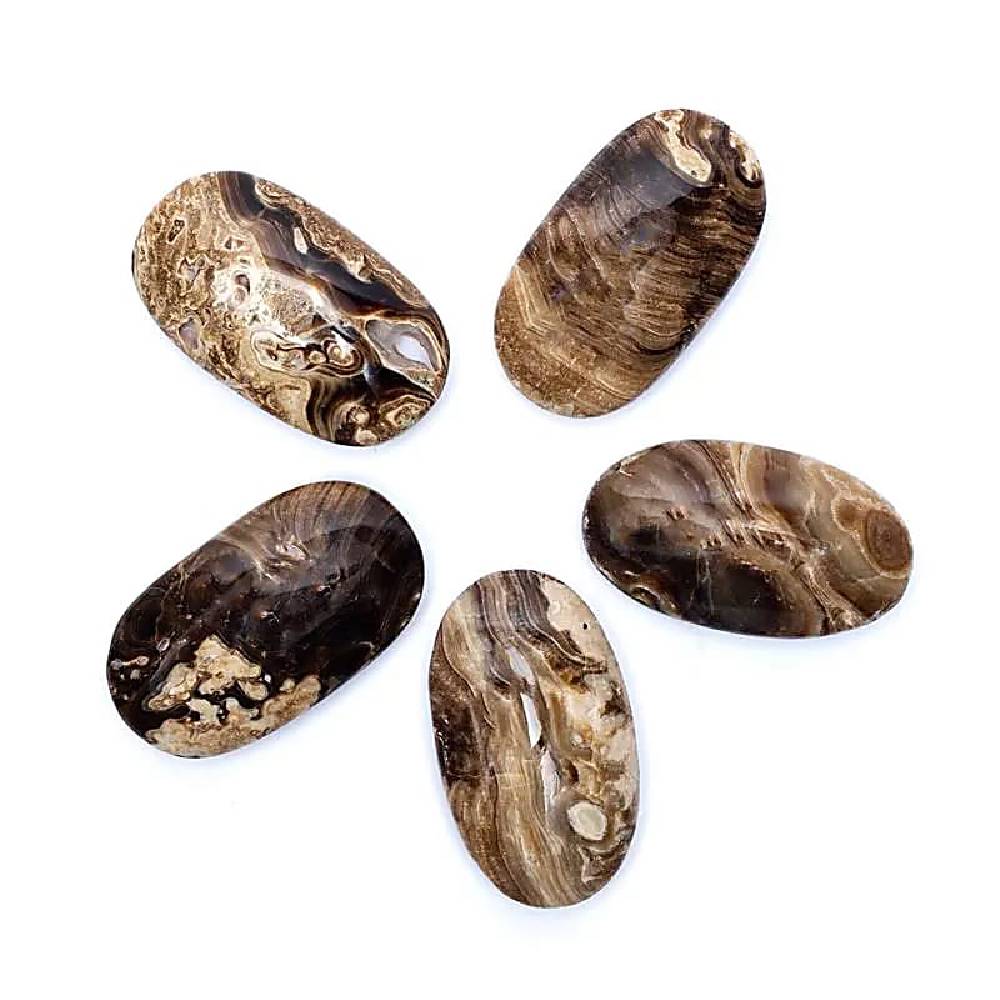 Brown aragonite oval shaped