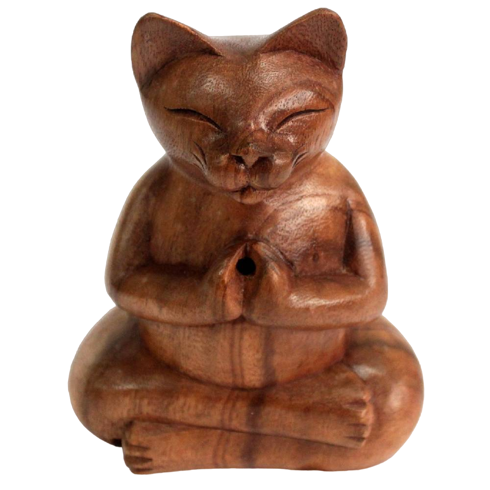 Paliktnis Konusiem Koka Figūriņa Yoga Cat 31x13.5x6cm