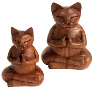 Paliktnis Konusiem Koka Figūriņa Yoga Cat 31x13.5x6cm