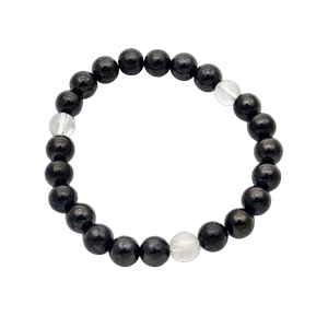 Rokassprādze MIX Šungīts un Kalnu Kristāls / Shungite & Clear Quartz 8mm