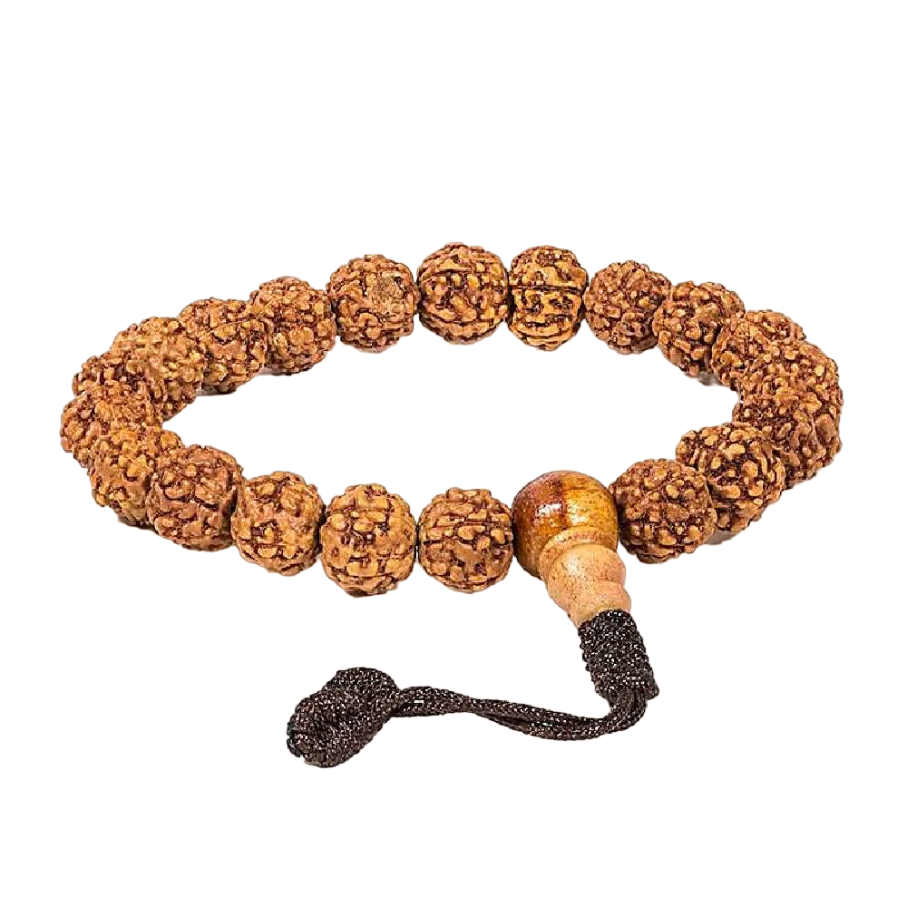 Mala/bracelet rudraksha 21 beads adjustable 8mm