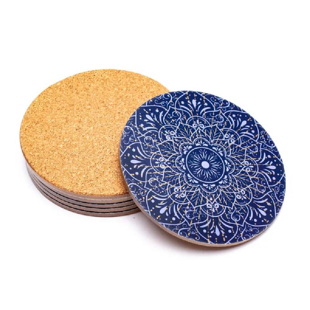 Coasters Mandala dark blue Ø10cm