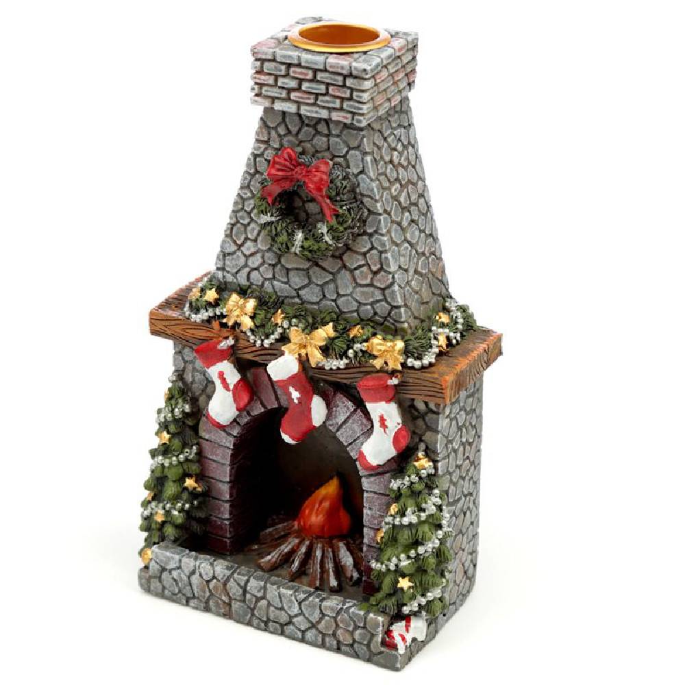 Turētājs konusiem ar krītošu dūmu efektu Christmas Fireplace 15.5x9x5cm