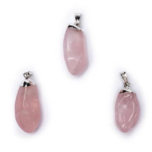 Kulons Pin Drilled Cap Rozā Kvarcs Brazīlija / Rose Quartz 1.5cm - 3cm