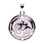 Load image into Gallery viewer, Ohm pendant with rose quartz 3cm
