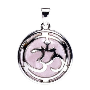 Ohm pendant with rose quartz 3cm