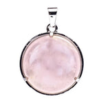 Load image into Gallery viewer, Ohm pendant with rose quartz 3cm
